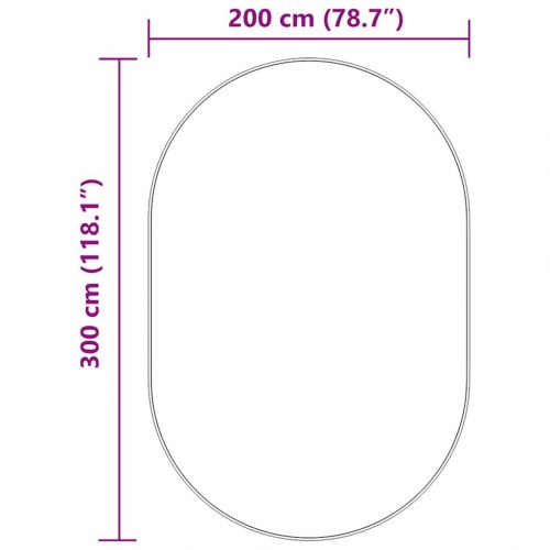 Shaggy gulvtæppe NAVARRA oval 300 x 200 cm - beige