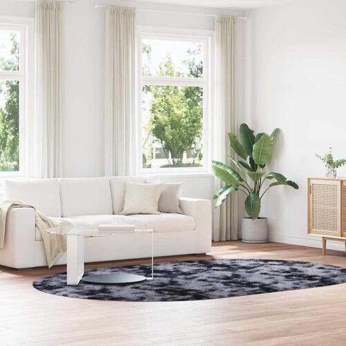 Shaggy gulvtæppe NAVARRA 300x200 cm høje luv polyester mørkegrå
