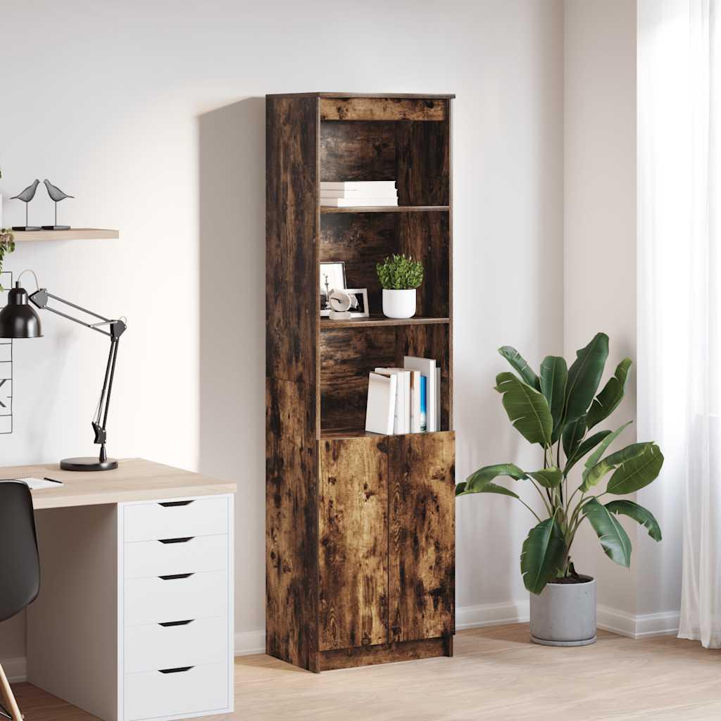 HÃ¸jskab 50x35x180 cm konstrueret trÃ¦ rÃ¸get egetrÃ¦sfarve