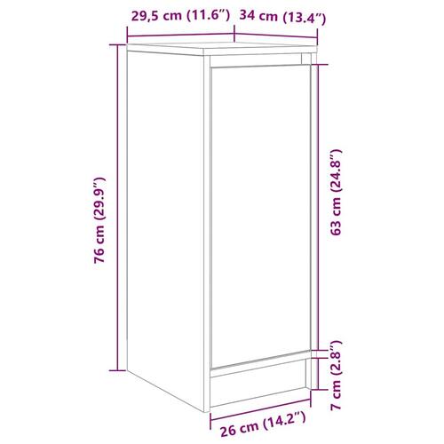 Skoreol 29,5x34x76 cm konstrueret træ hvid