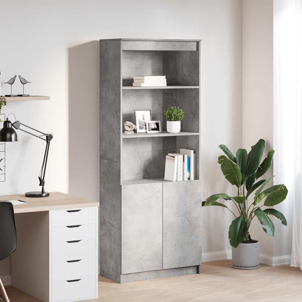 HÃ¸jskab 70x35x180 cm konstrueret trÃ¦ betongrÃ¥