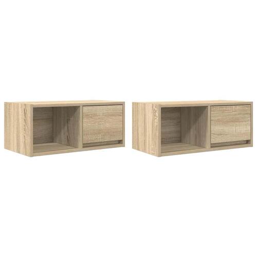 Tv-borde 2 stk. 60x31x25,5 cm konstrueret træ sonoma-eg