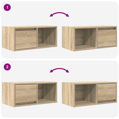 Tv-borde 2 stk. 60x31x25,5 cm konstrueret træ sonoma-eg