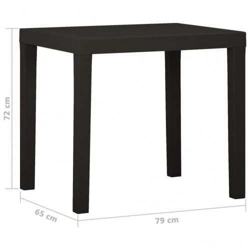 Havebord i plastik 79 x 65 x 72 cm - antracitgrå