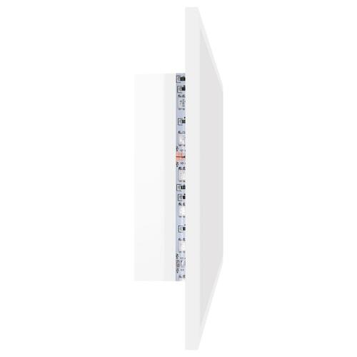 Badeværelsesspejl med LED-lys 90x8,5x37 cm akryl hvid højglans