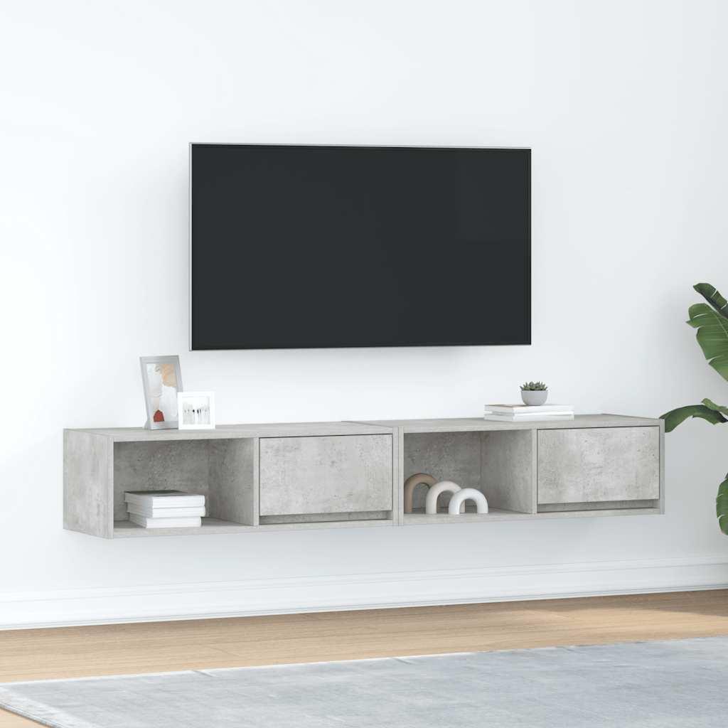 Tv-Bord 60X31X25,5 Cm Konstrueret Træ - 2 / 80 cm / Betongrå
