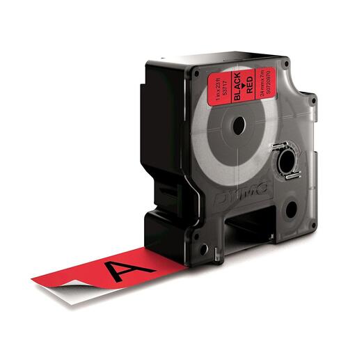 Lamineret tape til mærkningsmaskiner Dymo D1 53717 24 mm LabelManager™ Rød Sort (5 enheder)