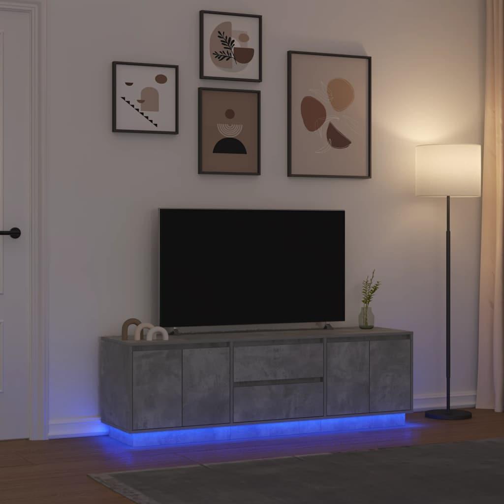 Sengebord Med Led-Lys 100X41X50 Cm - 160.5 cm / Betongrå