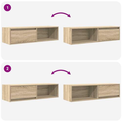 Tv-borde 2 stk. 100x31x25,5 cm konstrueret træ sonoma-eg