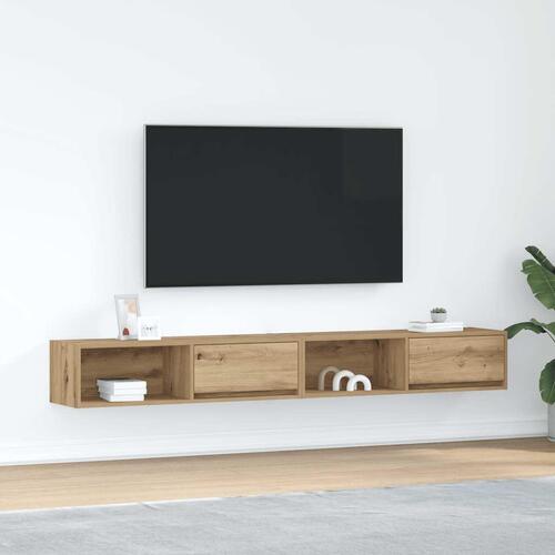 Tv-borde 2 stk. 100x31x25,5 cm konstrueret træ kunsteg