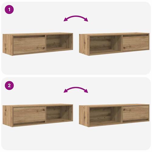Tv-borde 2 stk. 100x31x25,5 cm konstrueret træ kunsteg