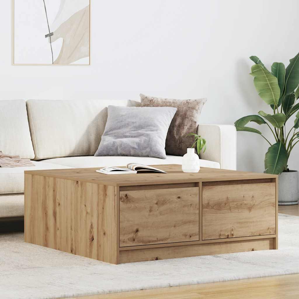 Sofabord med skuffer 100×100×40 cm - kunsteg