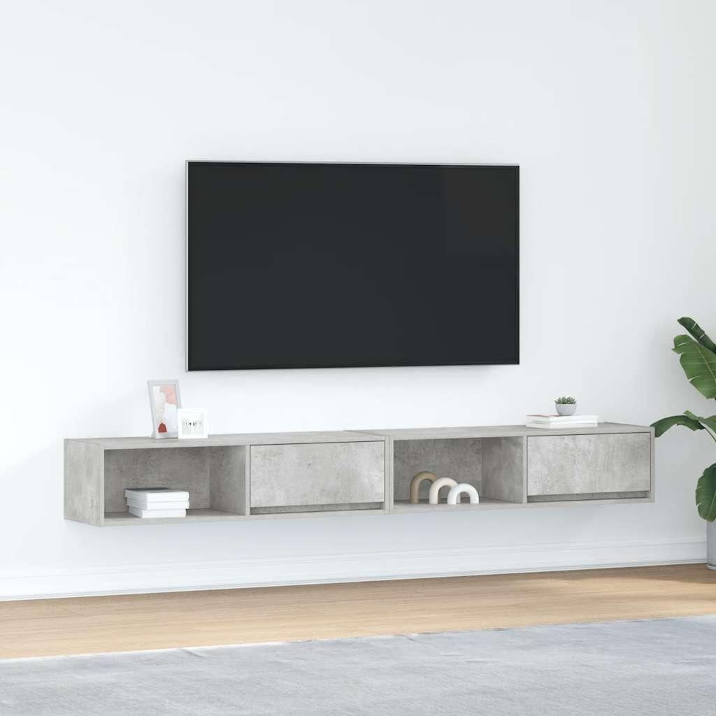 Tv-Bord 60X31X25,5 Cm Konstrueret Træ - 2 / 100 cm / Betongrå