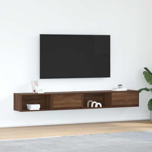 Tv-borde 2 stk. 100x31x25,5 cm konstrueret træ brunt egetræ