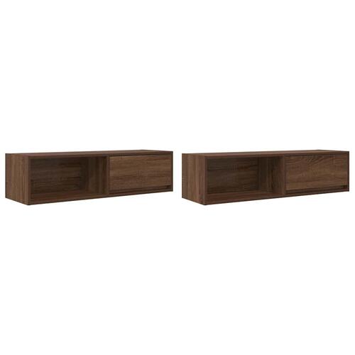 Tv-borde 2 stk. 100x31x25,5 cm konstrueret træ brunt egetræ