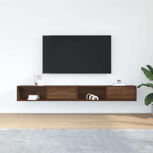 Tv-borde 2 stk. 100x31x25,5 cm konstrueret træ brunt egetræ