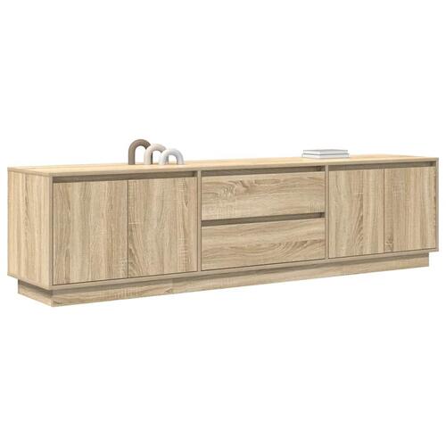 Tv-bord med LED-lys 193,5x41x50 cm sonoma-eg