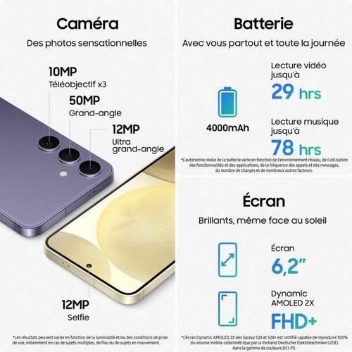 Smartphone Samsung S24 8 GB RAM 128 GB Grå