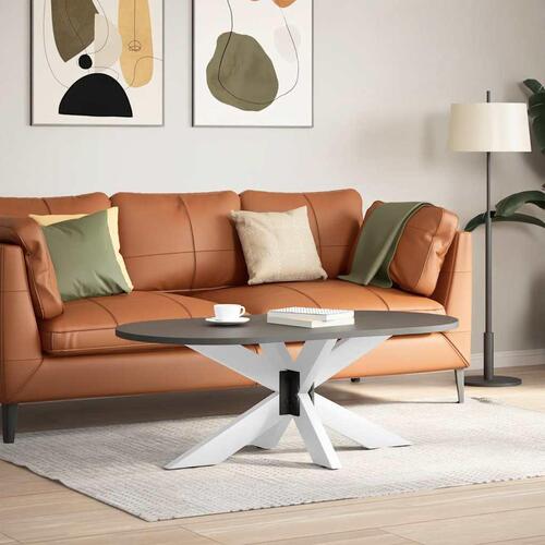Sofabordben edderkopform 98x58x(42-43) cm stål hvid