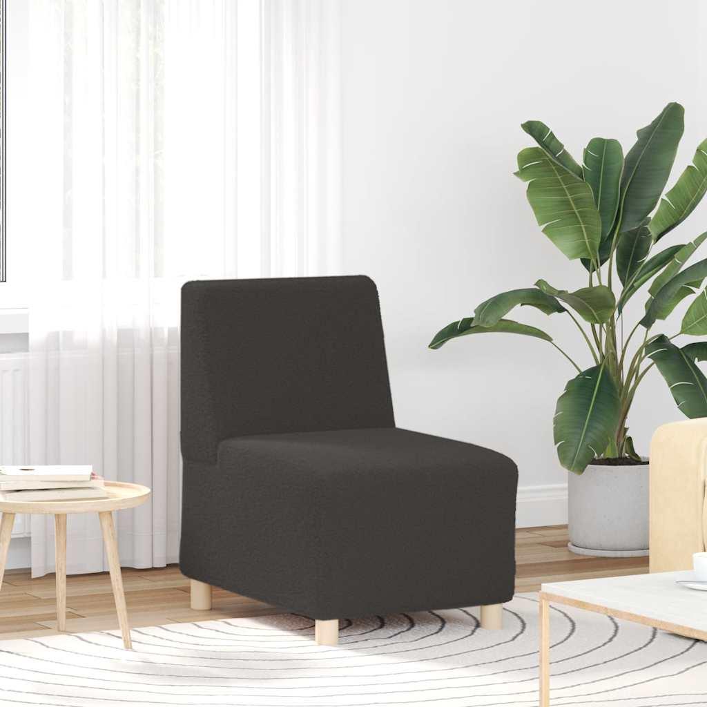 Modulær sofa uden armlæn mørkegrå 55 cm krøllet uldlignende stof