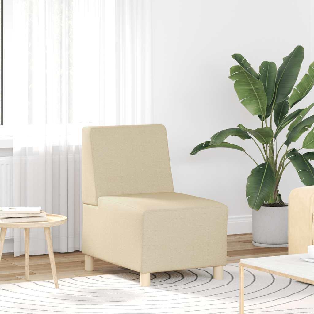 Modulær sofa uden armlæn cremefarvet 55 cm stof