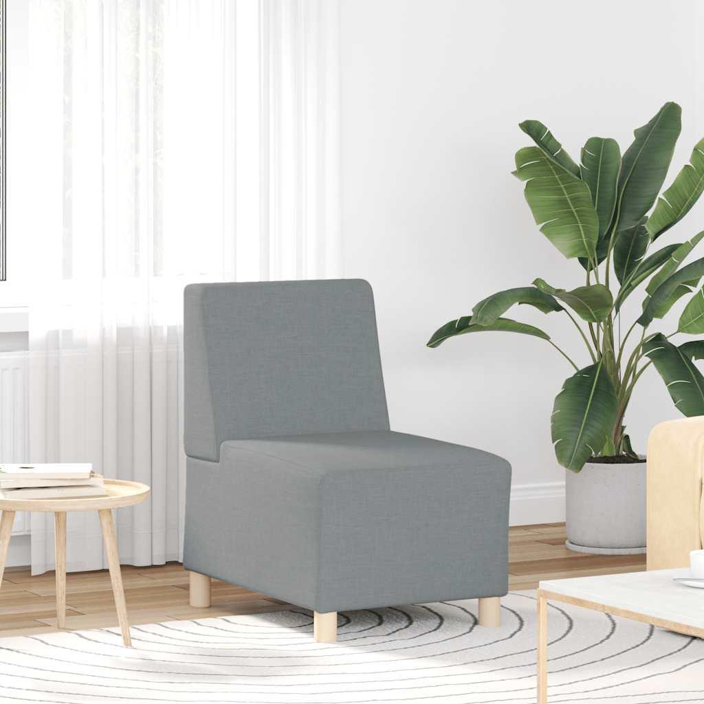 Modulær sofa uden armlæn lysegrå 55 cm stof