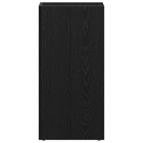 LP-opbevaringsboks 71x34x36 cm konstrueret træ sort-eg