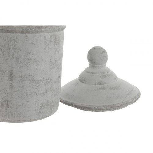 Vase i grå cement - orientalsk design, 19 × 19 × 31 cm
