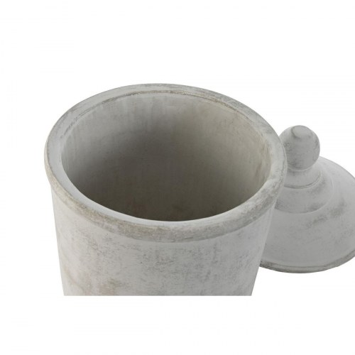 Vase i grå cement - orientalsk design, 19 × 19 × 31 cm