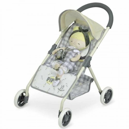 Decuevas lille dukkevogn 2-i-1 med dukke - 34 × 50 × 55 cm, grå