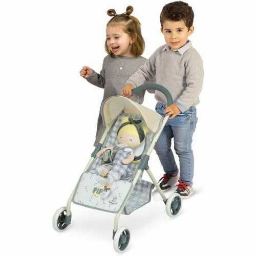 Decuevas lille dukkevogn 2-i-1 med dukke - 34 × 50 × 55 cm, grå