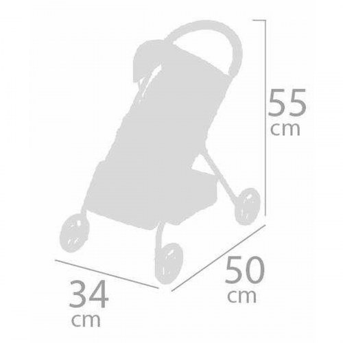 Decuevas lille dukkevogn 2-i-1 med dukke - 34 × 50 × 55 cm, grå