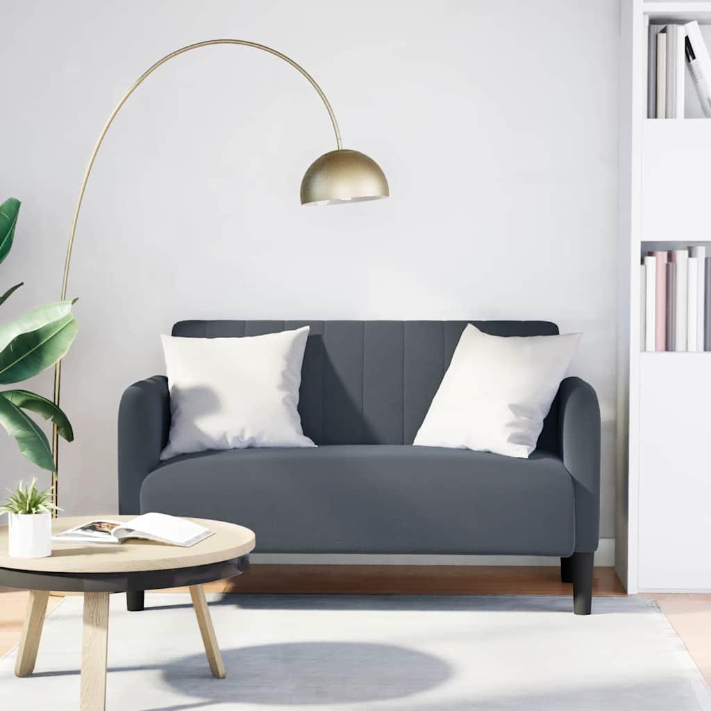 Elskovssofa i fløjl - 109 cm, mørkegrå 2-personers sofa