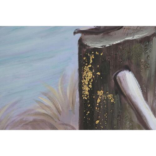 Maleri Home ESPRIT Fugle Middelhavet 80 x 3 x 80 cm (2 enheder)