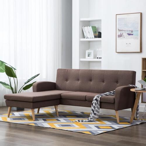 Chaiselong sofa stofbeklædning 186 x 136 x 79 cm brun