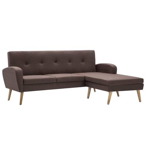 Chaiselong sofa stofbeklædning 186 x 136 x 79 cm brun