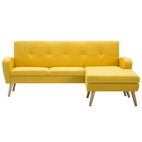 Chaiselong sofa stofbetræk 186 x 136 x 79 cm gul