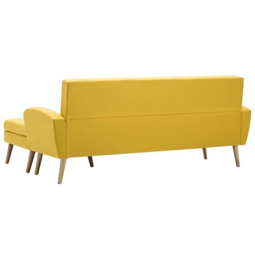 Chaiselong sofa stofbetræk 186 x 136 x 79 cm gul