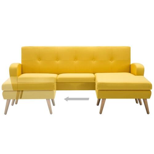 Chaiselong sofa stofbetræk 186 x 136 x 79 cm gul