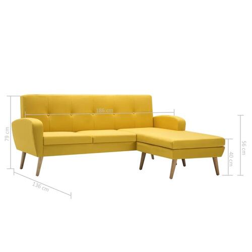 Chaiselong sofa stofbetræk 186 x 136 x 79 cm gul