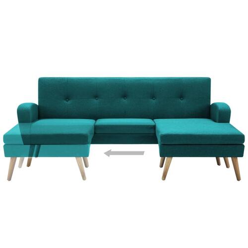 Chaiselong sofa stofbetræk 186 x 136 x 79 cm grøn