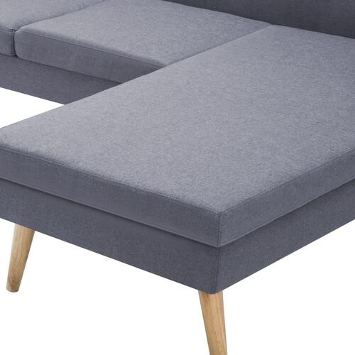 Chaiselong sofa i stofbetræk 186 x 136 x 79 cm lysegrå