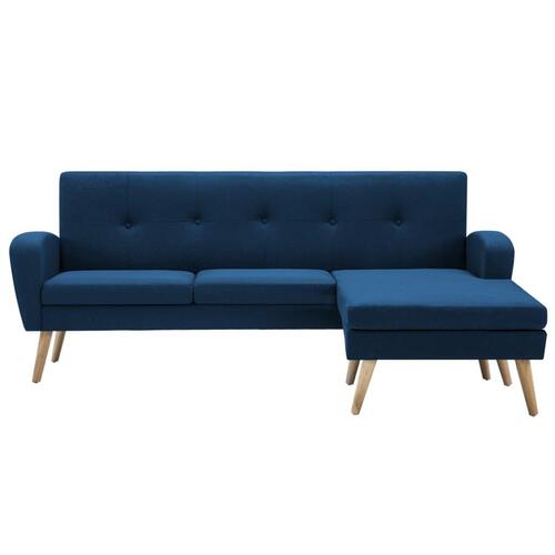 Chaiselong sofa i stofbeklædning 186 x 136 x 79 cm blå