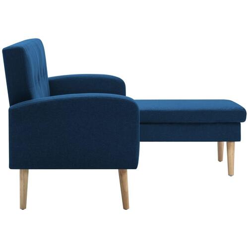 Chaiselong sofa i stofbeklædning 186 x 136 x 79 cm blå