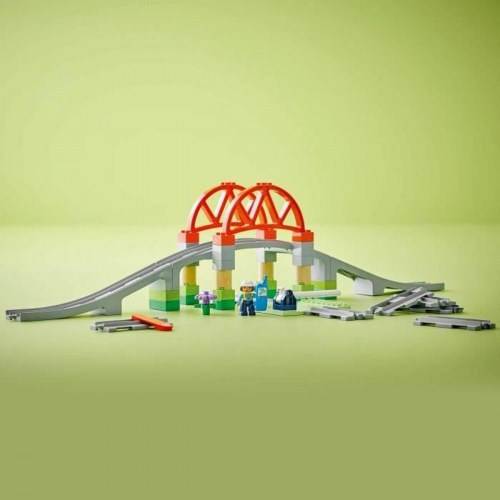 LEGO DUPLO 10426 Togbro og skinner - byggelegetøj til børn 2+