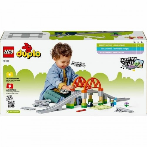 LEGO DUPLO 10426 Togbro og skinner - byggelegetøj til børn 2+