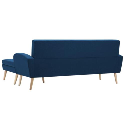 Chaiselong sofa i stofbeklædning 186 x 136 x 79 cm blå