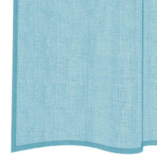 Voile-gardiner med løkker, 2 stk., 140×245 cm - turkis