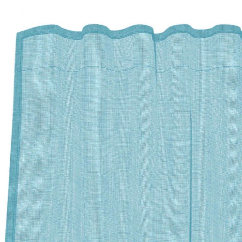 Voile-gardiner med løkker, 2 stk., 140×245 cm - turkis