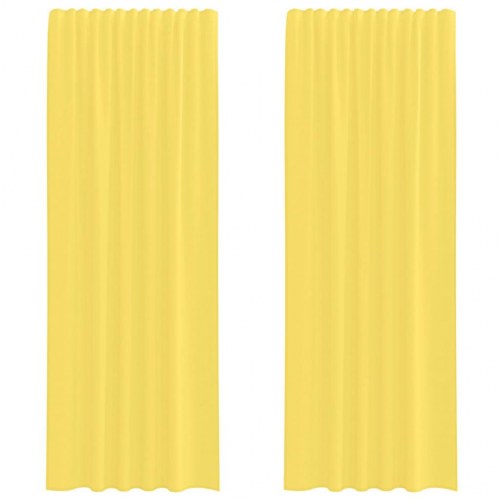 Voile-gardiner med løkker, 2 stk. - 140 × 260 cm, gul